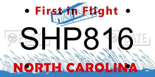 SHP816 North Carolina License Plate