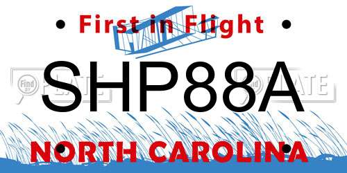 SHP88A North Carolina License Plate