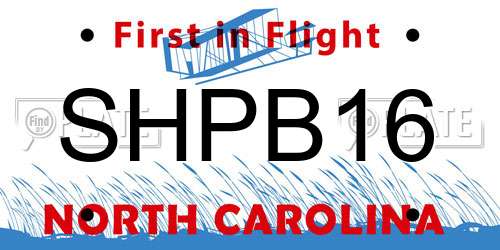 SHPB16 North Carolina License Plate