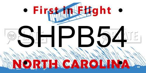 SHPB54 North Carolina License Plate