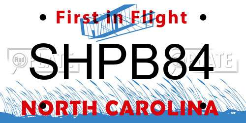 SHPB84 North Carolina License Plate