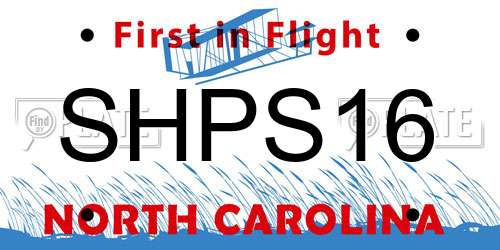 SHPS16 North Carolina License Plate