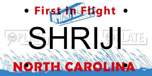 SHRIJI North Carolina License Plate