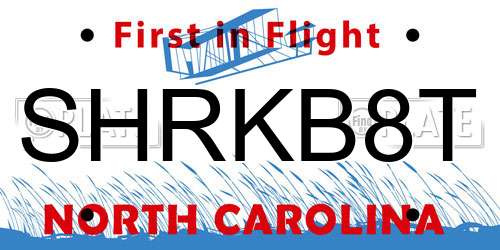 SHRKB8T North Carolina License Plate