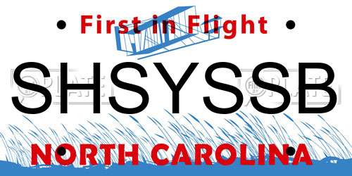 SHSYSSB North Carolina License Plate