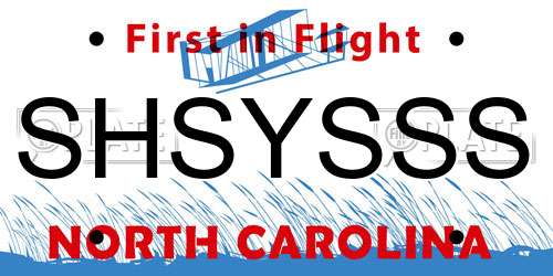 SHSYSSS North Carolina License Plate