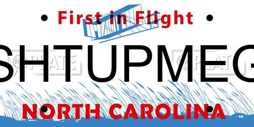SHTUPMEG North Carolina License Plate