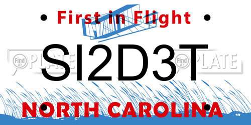 SI2D3T North Carolina License Plate