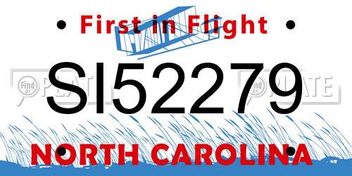 SI52279 North Carolina License Plate