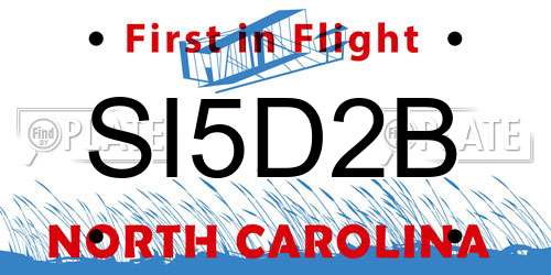 SI5D2B North Carolina License Plate