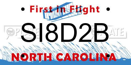 SI8D2B North Carolina License Plate