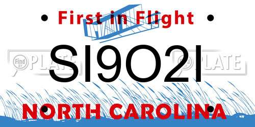 SI9O2I North Carolina License Plate