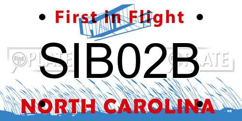 SIB02B North Carolina License Plate