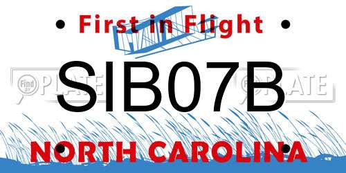 SIB07B North Carolina License Plate