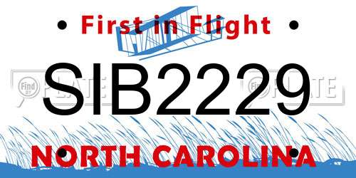 SIB2229 North Carolina License Plate