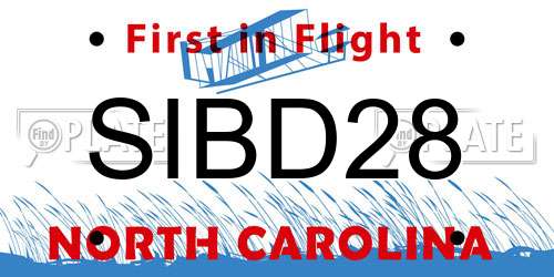 SIBD28 North Carolina License Plate
