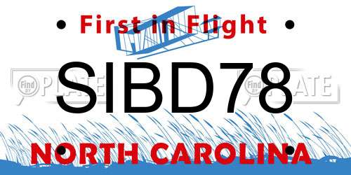SIBD78 North Carolina License Plate