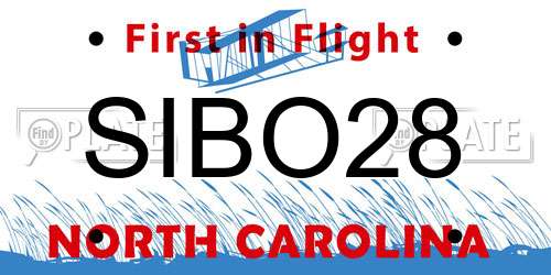 SIBO28 North Carolina License Plate