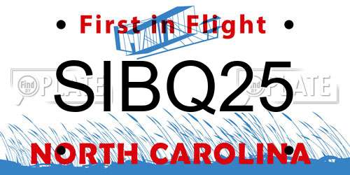 SIBQ25 North Carolina License Plate
