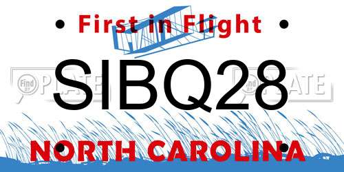 SIBQ28 North Carolina License Plate