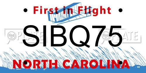 SIBQ75 North Carolina License Plate