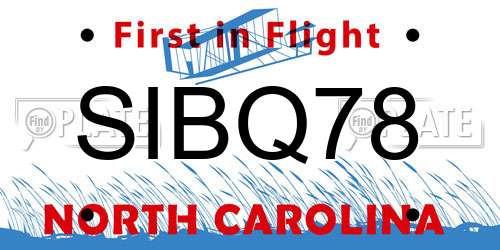 SIBQ78 North Carolina License Plate