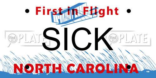 SICK North Carolina License Plate