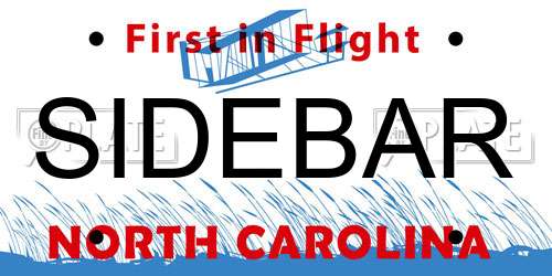 SIDEBAR North Carolina License Plate