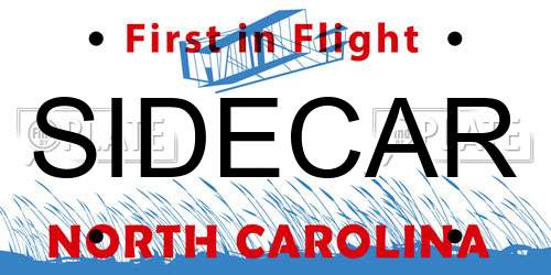 SIDECAR North Carolina License Plate