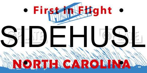 SIDEHUSL North Carolina License Plate