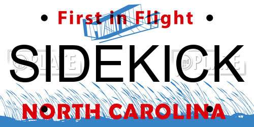 SIDEKICK North Carolina License Plate