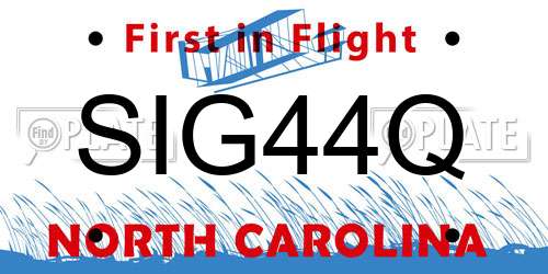 SIG44Q North Carolina License Plate