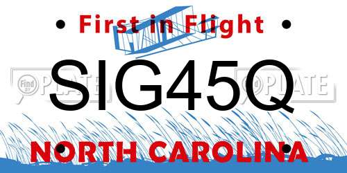 SIG45Q North Carolina License Plate