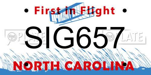 SIG657 North Carolina License Plate