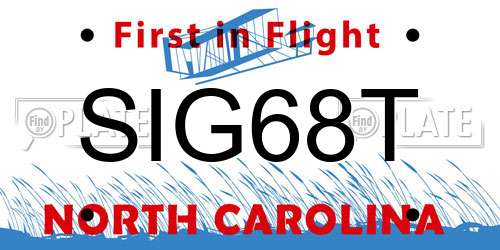 SIG68T North Carolina License Plate