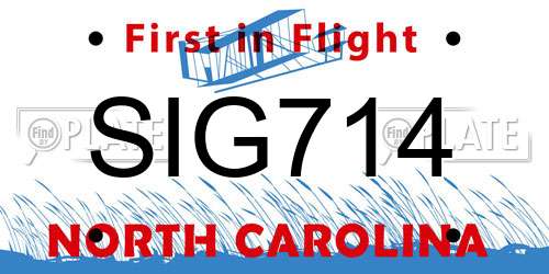 SIG714 North Carolina License Plate