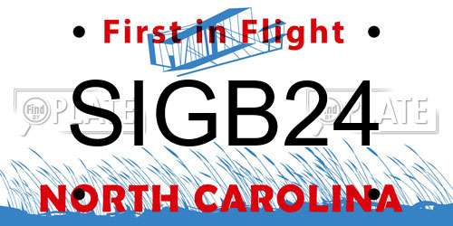 SIGB24 North Carolina License Plate