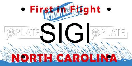 SIGI North Carolina License Plate