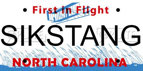 SIKSTANG North Carolina License Plate