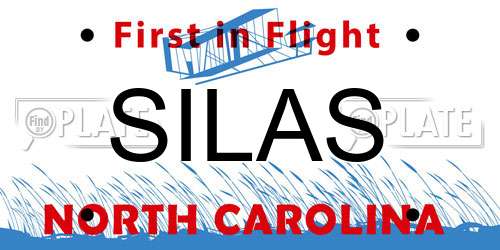 SILAS North Carolina License Plate