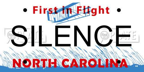 SILENCE North Carolina License Plate