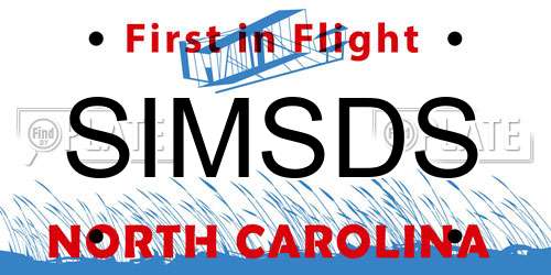 SIMSDS North Carolina License Plate