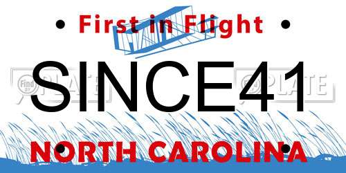 SINCE41 North Carolina License Plate