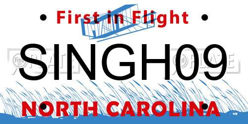 SINGH09 North Carolina License Plate
