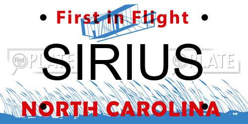 SIRIUS North Carolina License Plate