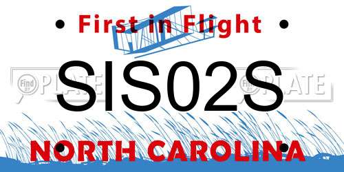 SIS02S North Carolina License Plate