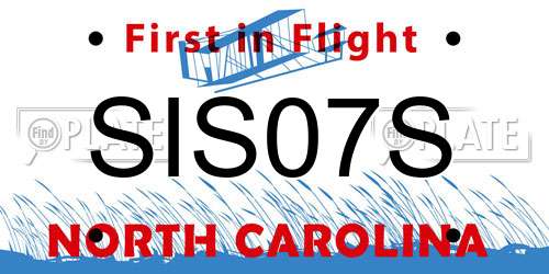 SIS07S North Carolina License Plate