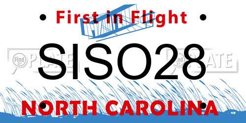 SISO28 North Carolina License Plate