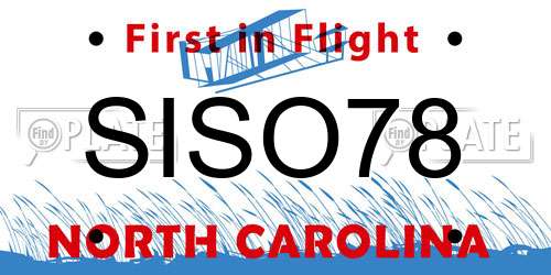 SISO78 North Carolina License Plate