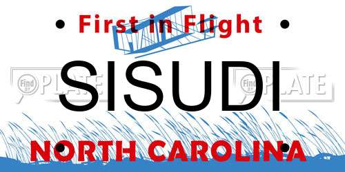 SISUDI North Carolina License Plate
